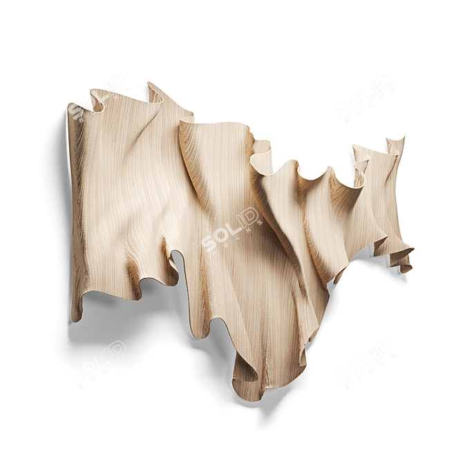 Natural Wood Duna Wall Panel 3D model image 2