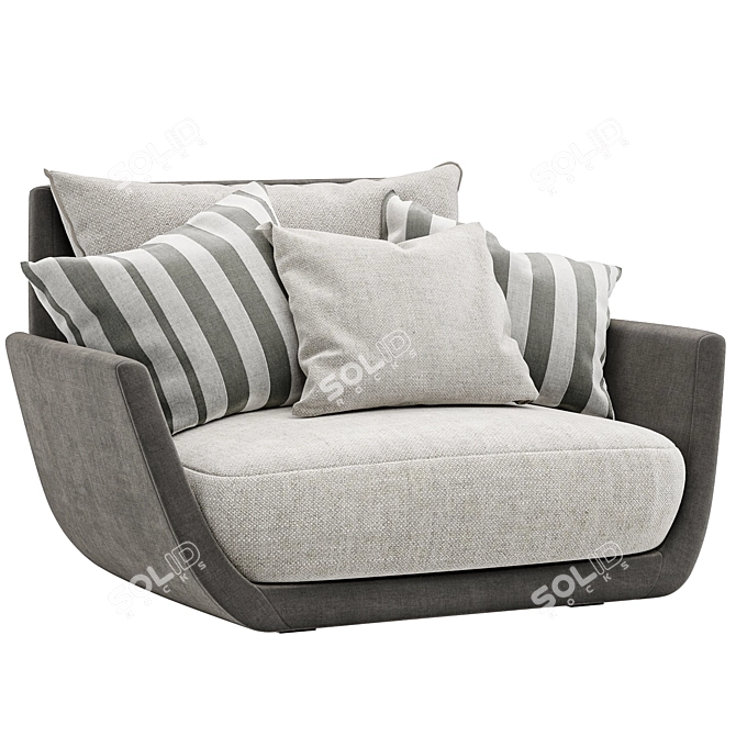 Elegantly Comfortable Tuliss Armchair 3D model image 2