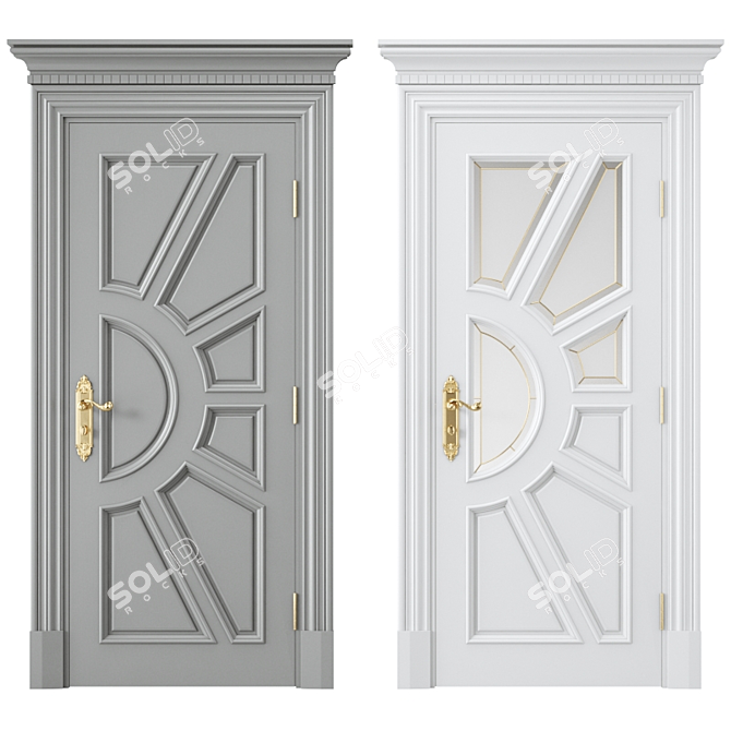 Elegance Oak Interior Door 3D model image 1