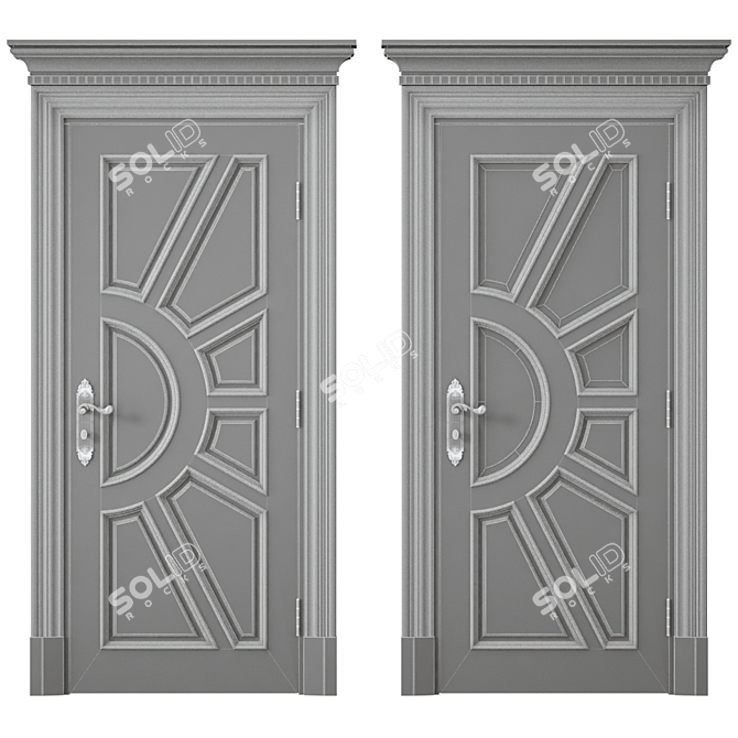 Elegance Oak Interior Door 3D model image 4