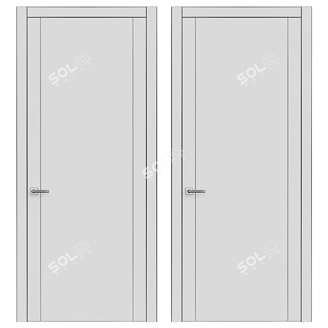 Modern Interior Door - 2200x980mm 3D model image 2