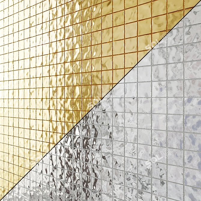 StarMosaic Metal Tiles - Golden Glossy Silver Glossy 3D model image 1