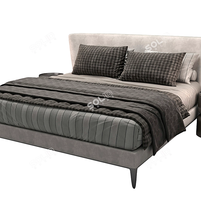 Elegant Poliforn Bed: Luxurious Design 3D model image 2