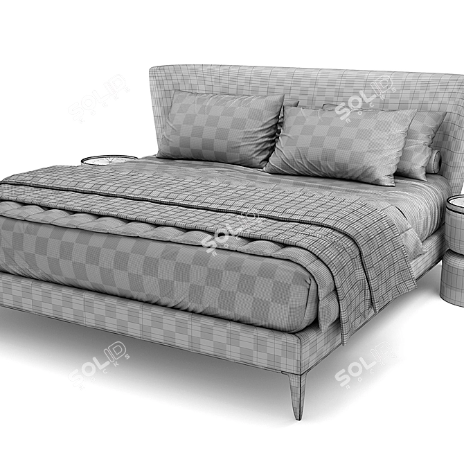 Elegant Poliforn Bed: Luxurious Design 3D model image 3