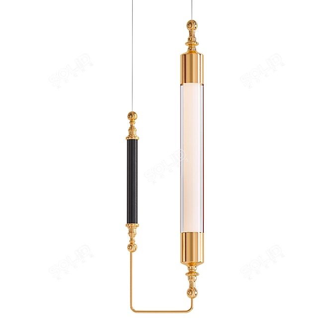 Brass Black Vertical Mini Pendant 3D model image 1