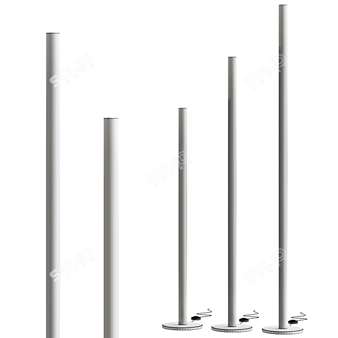 Sleek Tube Floor Lamp 3D model image 2