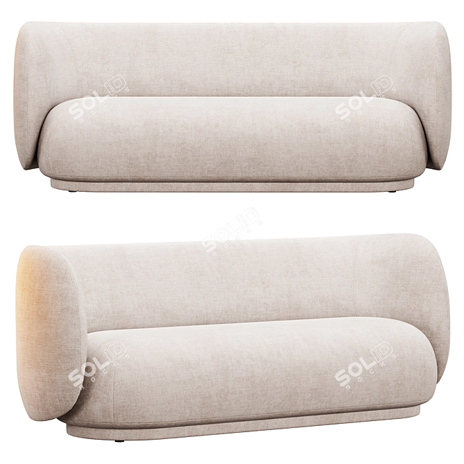 Rico 3 Seater Sofa: Modern Elegance by ferm Living 3D model image 2