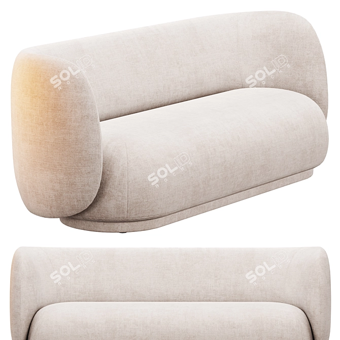 Rico 3 Seater Sofa: Modern Elegance by ferm Living 3D model image 3