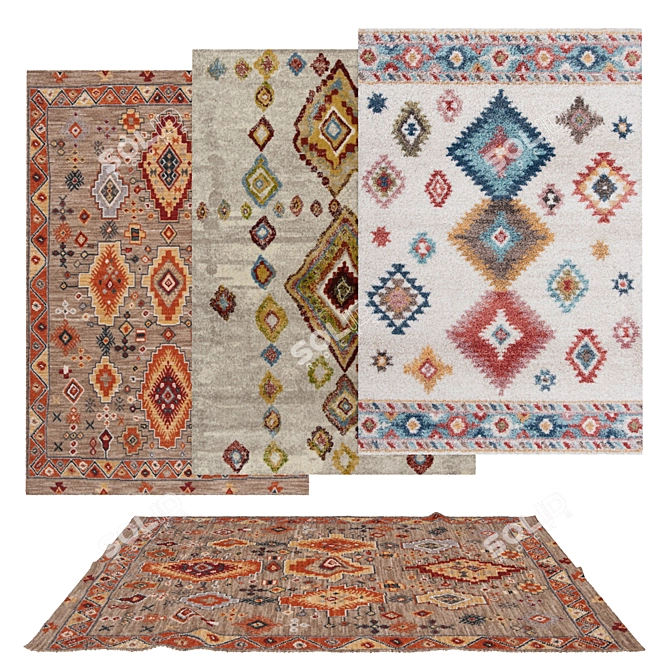 Versatile Rugs Set 3D model image 1