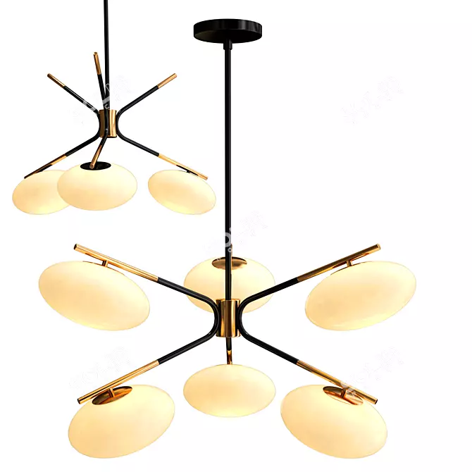 Mushroom Glow Chandelier 3D model image 1