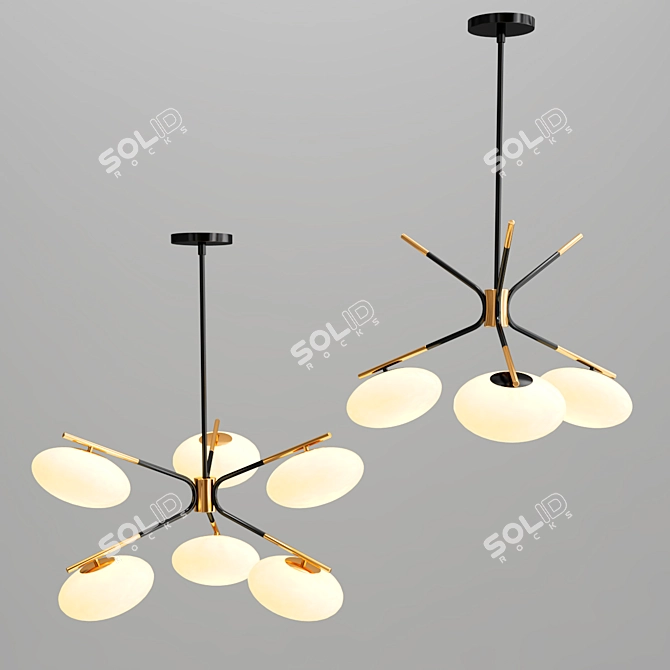 Mushroom Glow Chandelier 3D model image 2