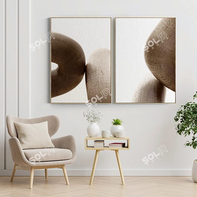 Elegant Frame Set for Beautiful Interiors 3D model image 2