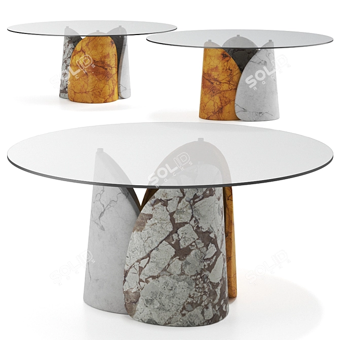 Petalo Round Table: Elegant Design for Modern Living 3D model image 1