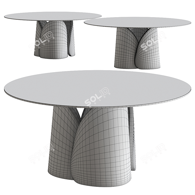 Petalo Round Table: Elegant Design for Modern Living 3D model image 2