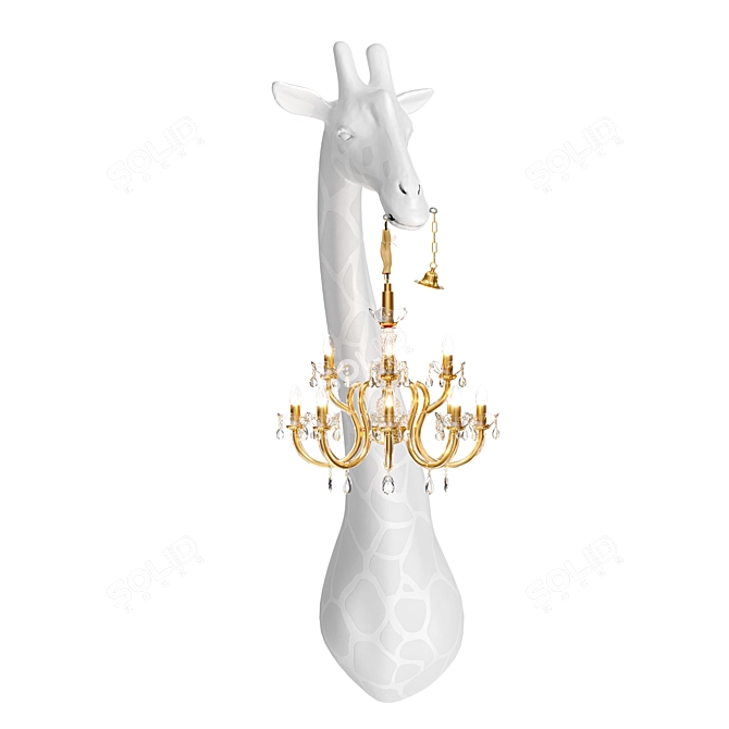 Quirky Giraffe Love Wall Light 3D model image 2