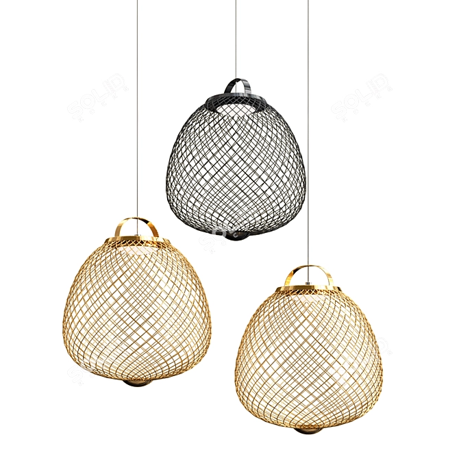 Elegant Pendant Light: Lampatron GARDE 3D model image 1