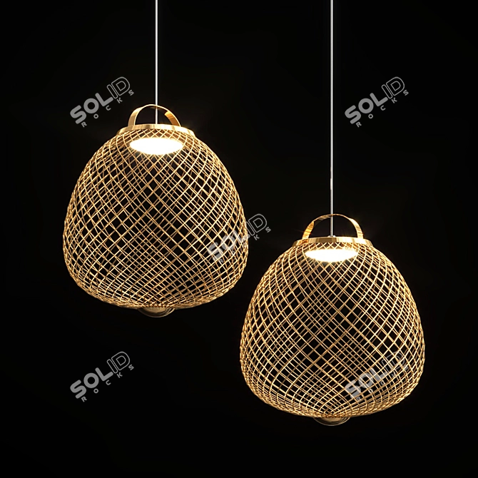 Elegant Pendant Light: Lampatron GARDE 3D model image 2