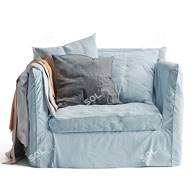 Vittoria Slip Cover Sofa Chair: Modern Elegance for Your Home 3D model image 2