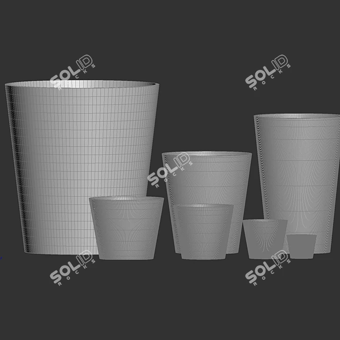 Concretika Crater XL Classic Planters 3D model image 3