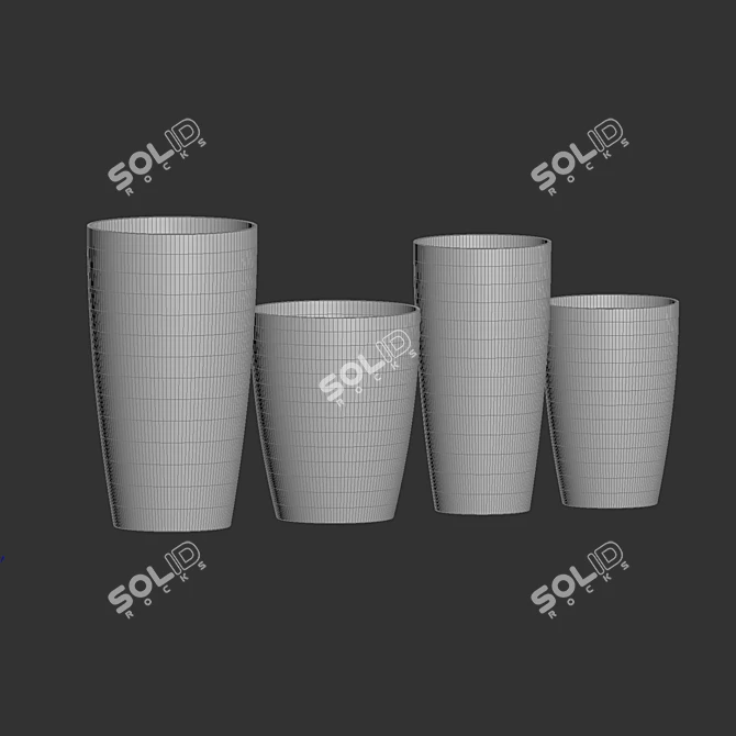 Title: CONCRETIKA CONUS Classic Planters 3D model image 3