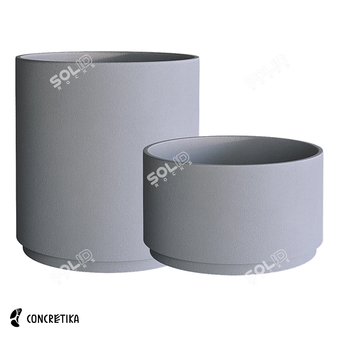 Classic XL Concrete Planter 3D model image 1