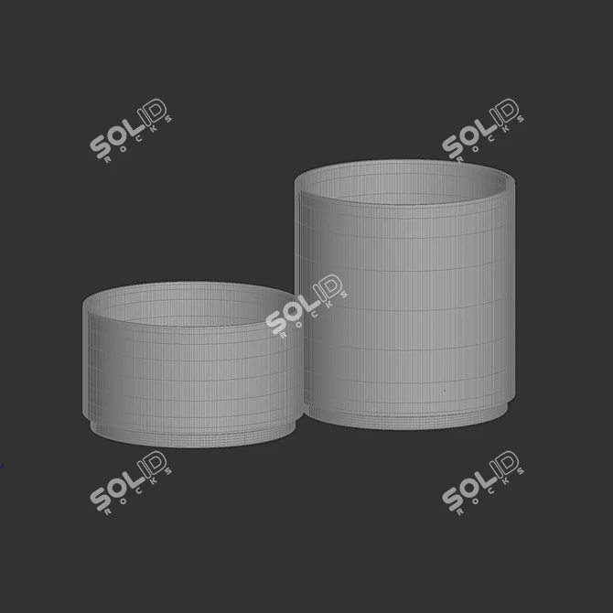 Classic XL Concrete Planter 3D model image 3