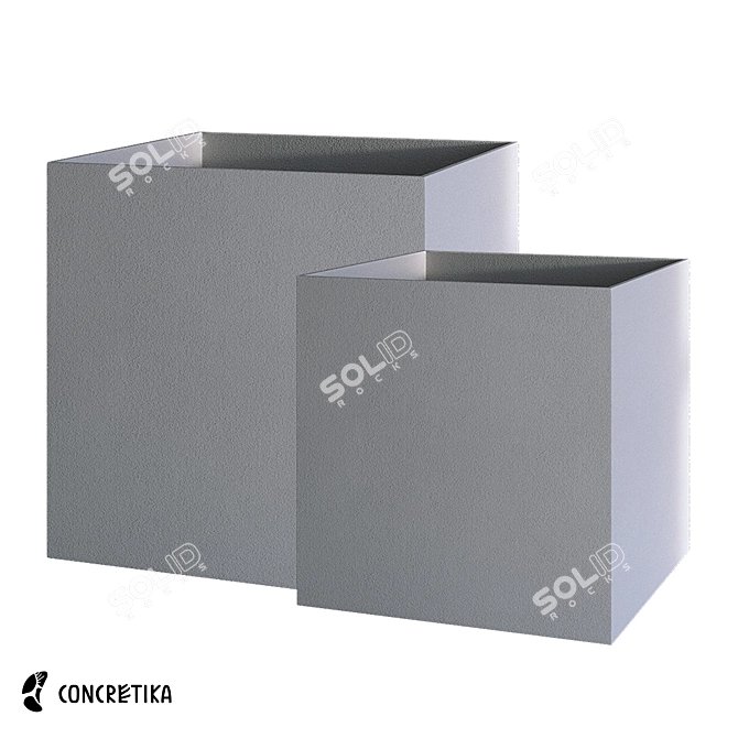 Classic Cube Planter: Modern & Durable 3D model image 1