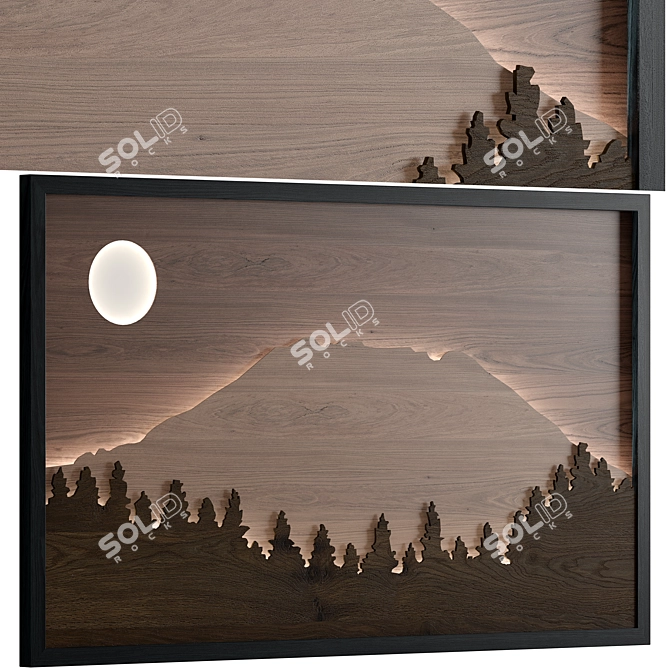 Rustic Wooden Frame 3D model image 1