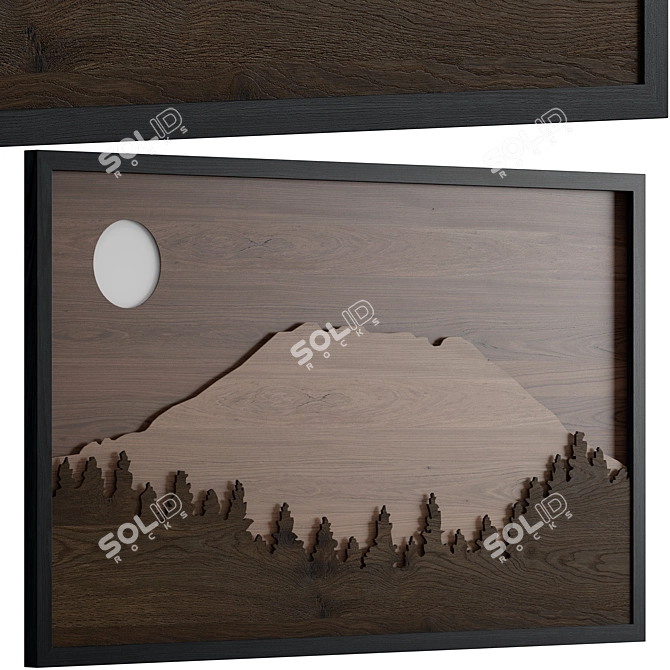 Rustic Wooden Frame 3D model image 2