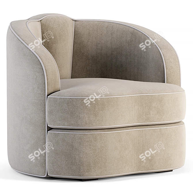 Elegant Velvet Armchair: Munna's Josephine 3D model image 1