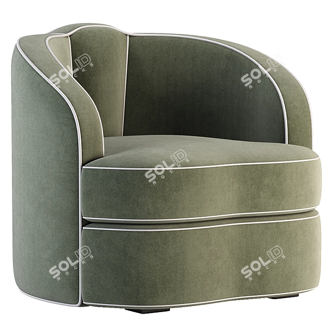 Elegant Velvet Armchair: Munna's Josephine 3D model image 3