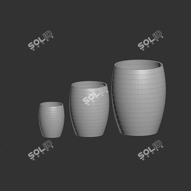 Oval Color Planters with Drainage Options 3D model image 3