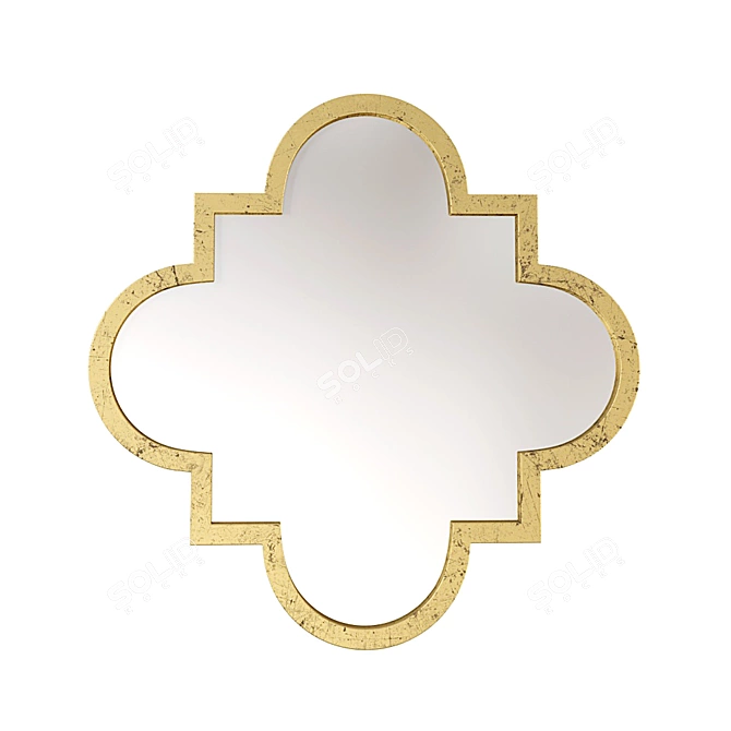 French Gold Quatrefoil Wall Mirror 3D model image 1