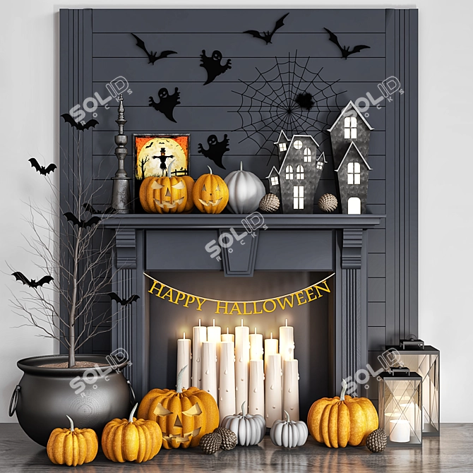 Spooky Halloween Decor Set 3D model image 1