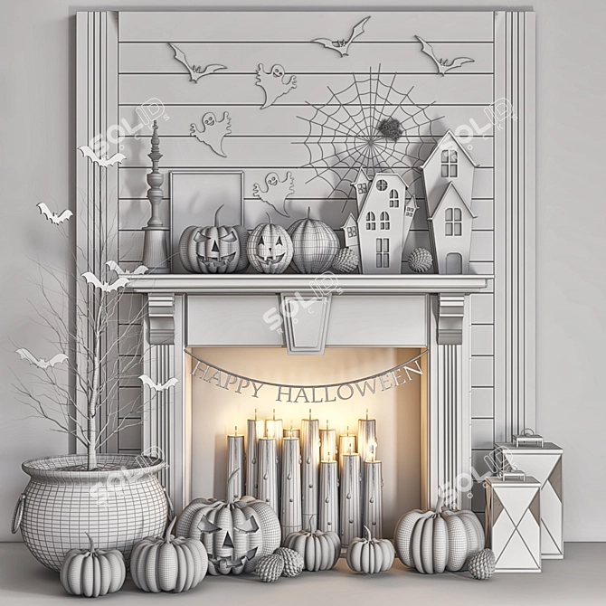 Spooky Halloween Decor Set 3D model image 6