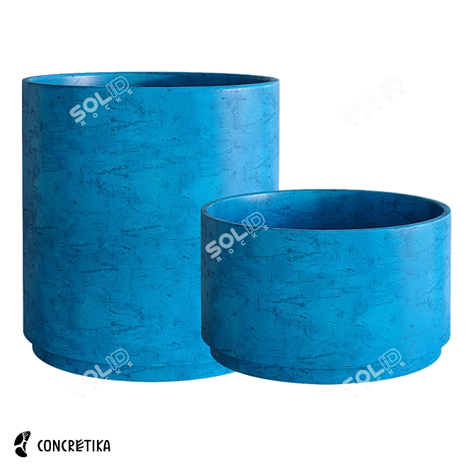 Modern CONCRETIKA CYLINDER XL Planters 3D model image 1