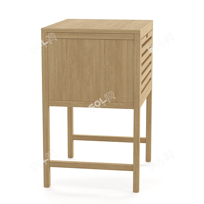 Haumea Acacia Washbasin Cabinet - Perfect for Small Spaces 3D model image 3