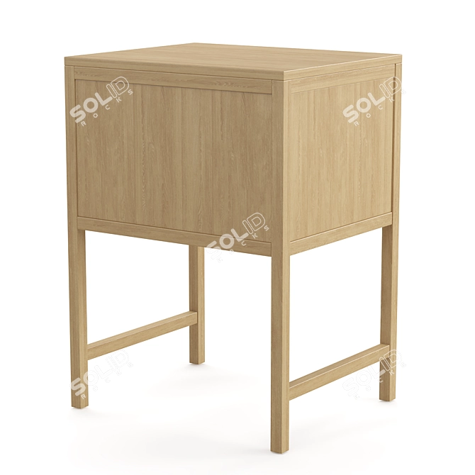 Haumea Acacia Washbasin Cabinet - Perfect for Small Spaces 3D model image 4