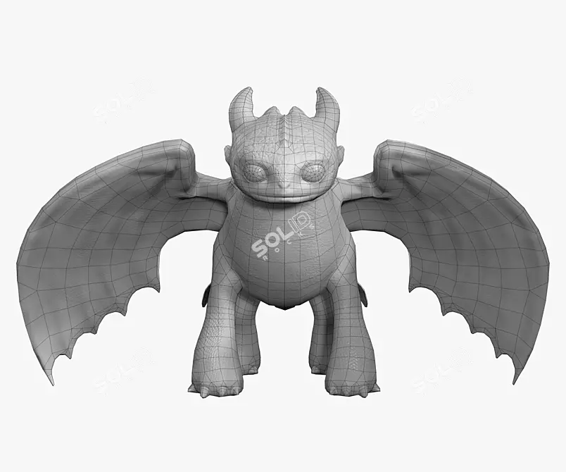 Night Fury: Low Poly Dragon 3D model image 2