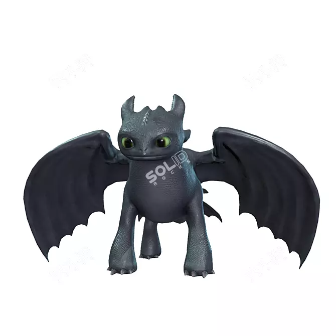 Night Fury: Low Poly Dragon 3D model image 7