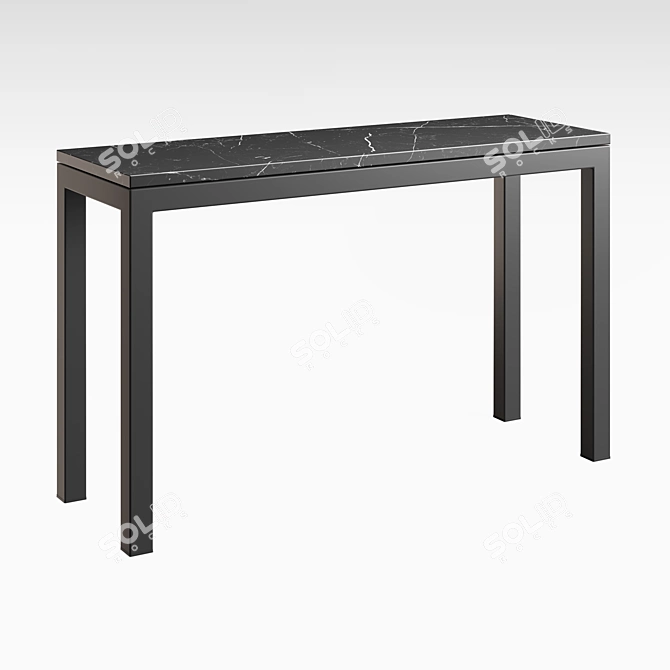 Sleek Black Marble Console: Timeless Design 3D model image 1