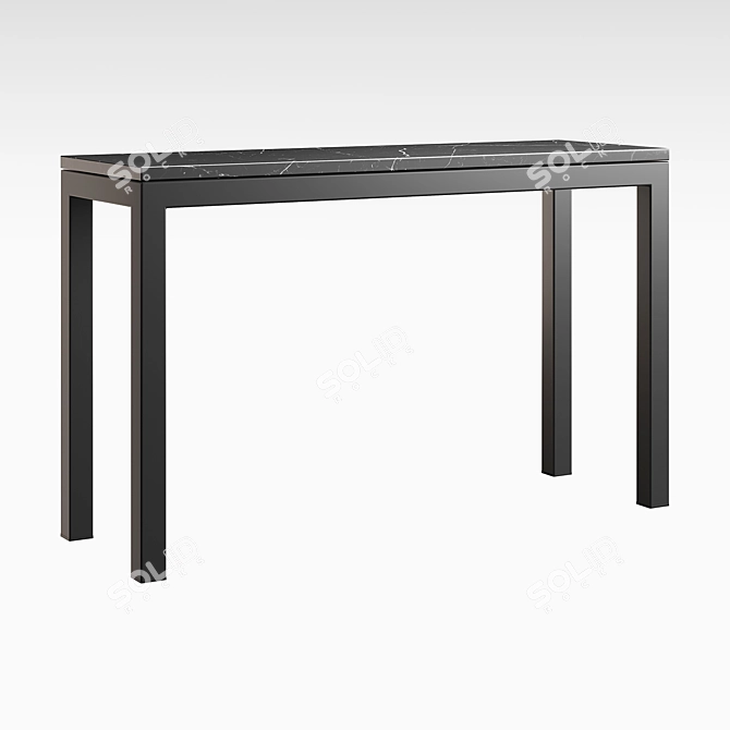 Sleek Black Marble Console: Timeless Design 3D model image 2