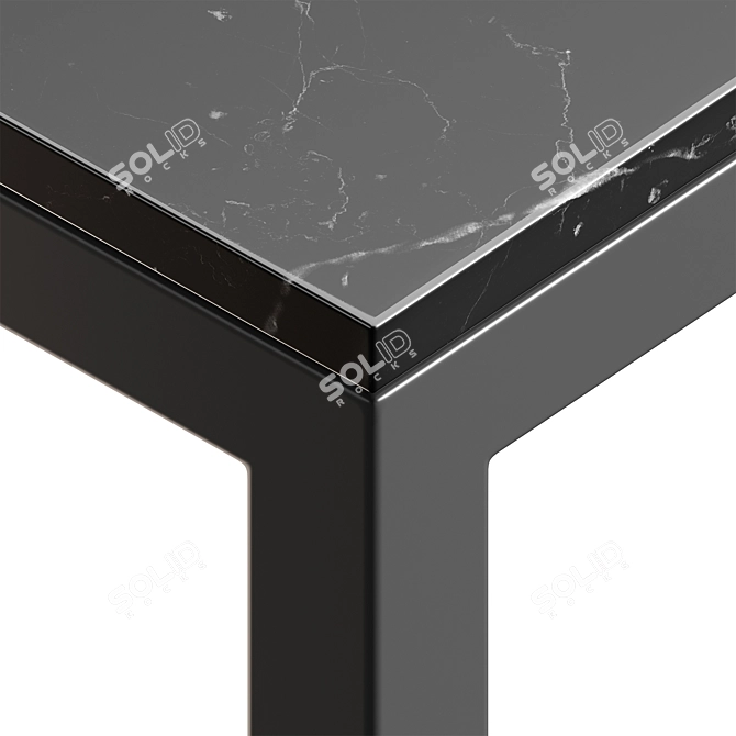 Sleek Black Marble Console: Timeless Design 3D model image 4