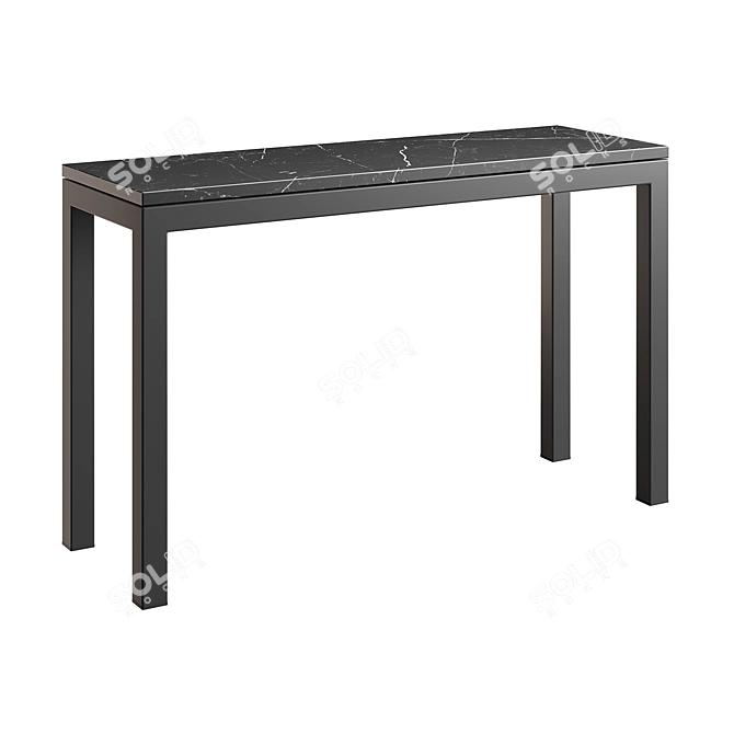 Sleek Black Marble Console: Timeless Design 3D model image 6