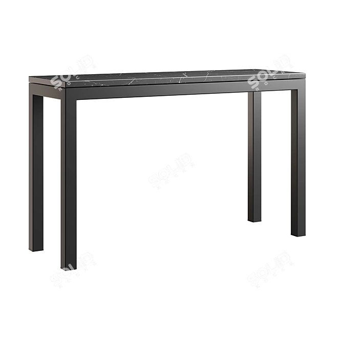 Sleek Black Marble Console: Timeless Design 3D model image 8