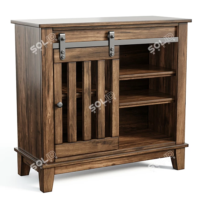 Rustic Farmhouse Accent Cabinet 3D model image 1