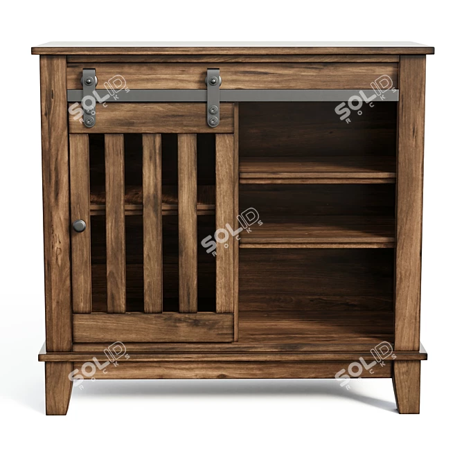 Rustic Farmhouse Accent Cabinet 3D model image 2