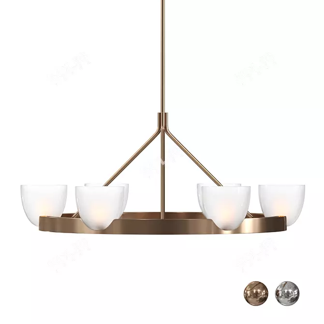 Elegant Carola Large Ring Chandelier 3D model image 1