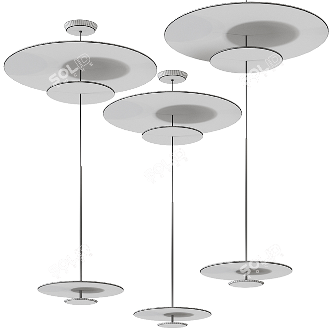 Modern Vibia Flat 5930 Pendant 3D model image 2