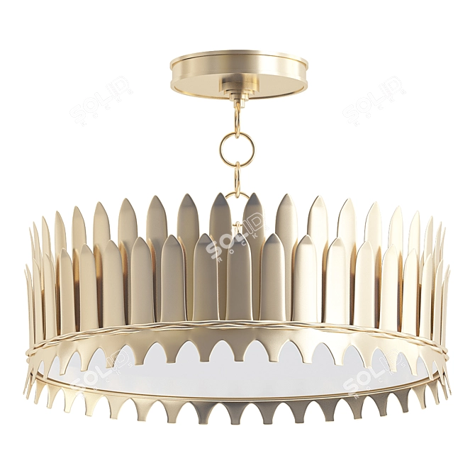 Suzanne Kasler Leslie 16" Semi-Flush: Elegant Lighting Solution 3D model image 1